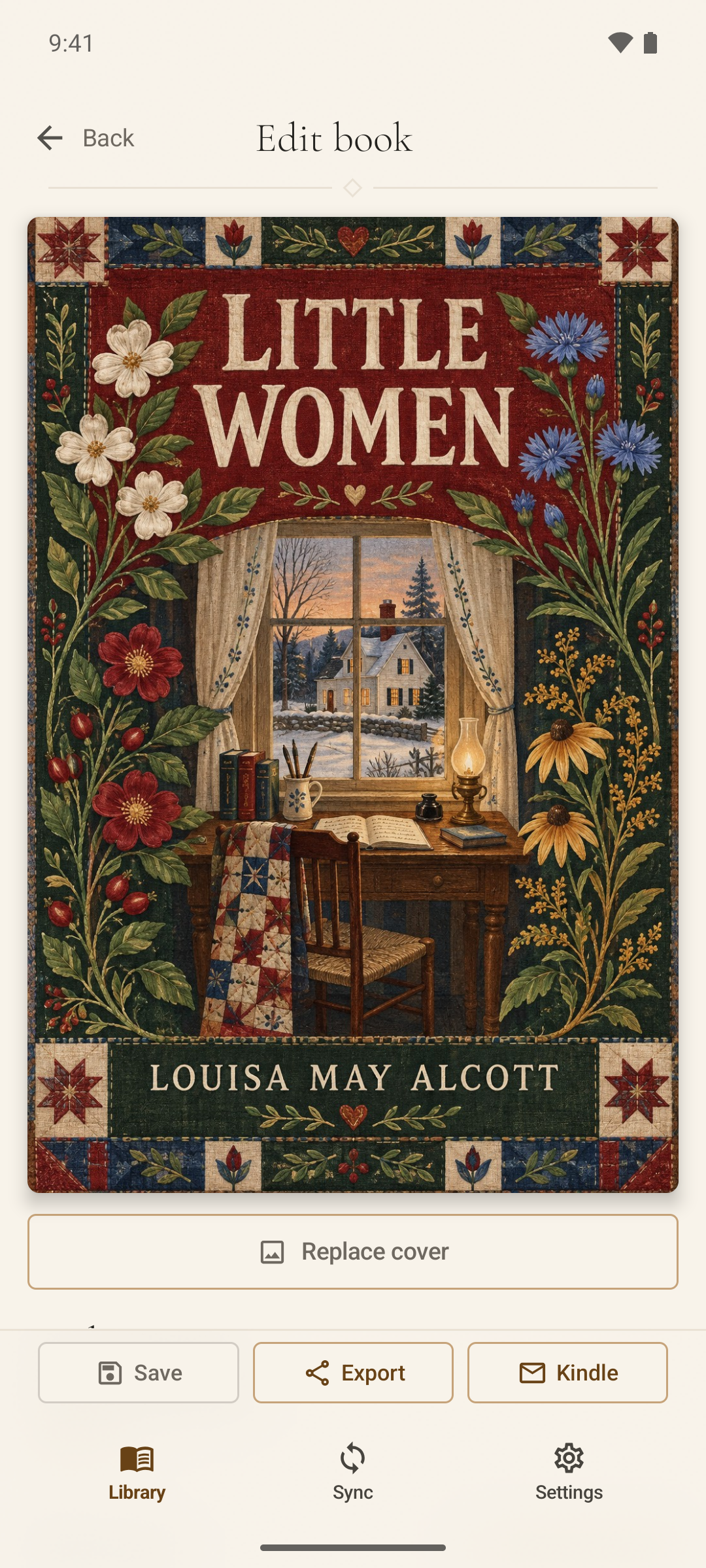Book details in Foliore, with the cover featured prominently